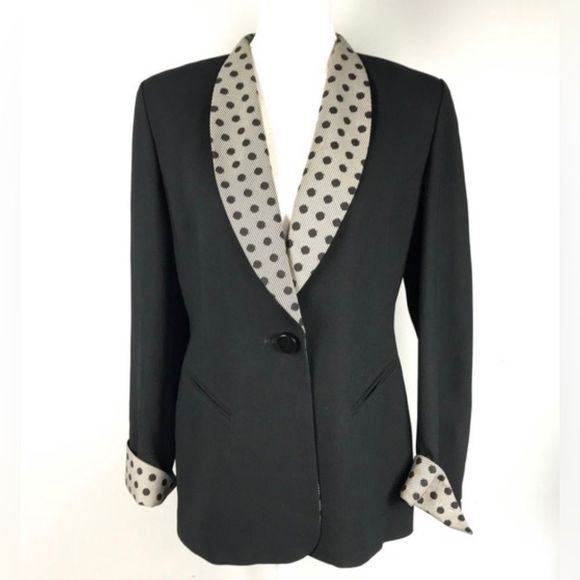 Dior Jackets & Blazers - Christian Dior Vintage Black polka Dot Blazer